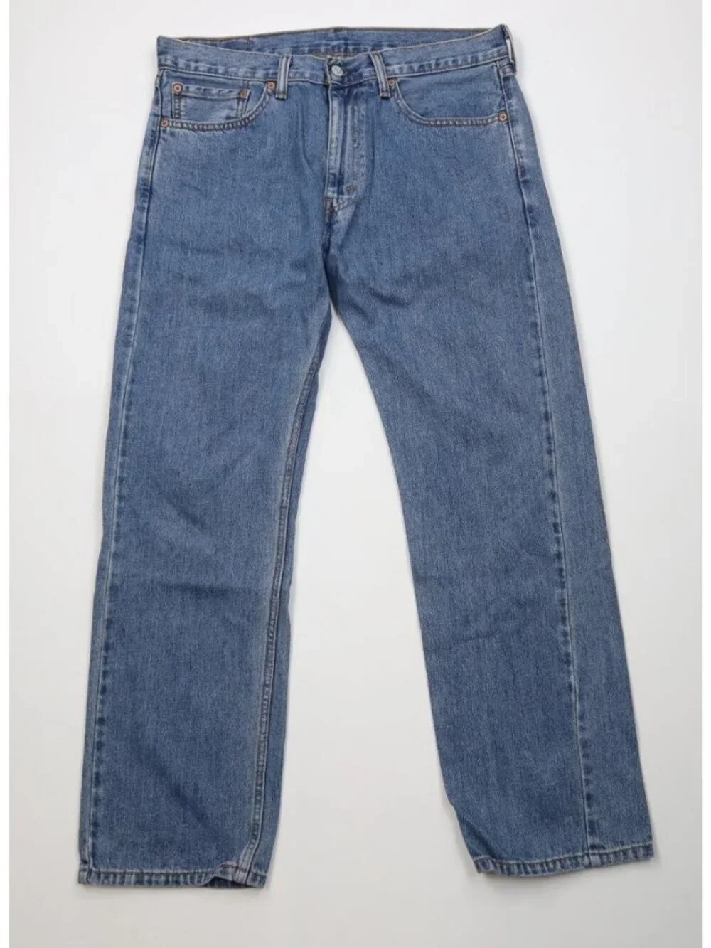 Vintage Y2K Levis 505 Mens 34x30 Faded Regular Straight Leg Denim Jeans Blue